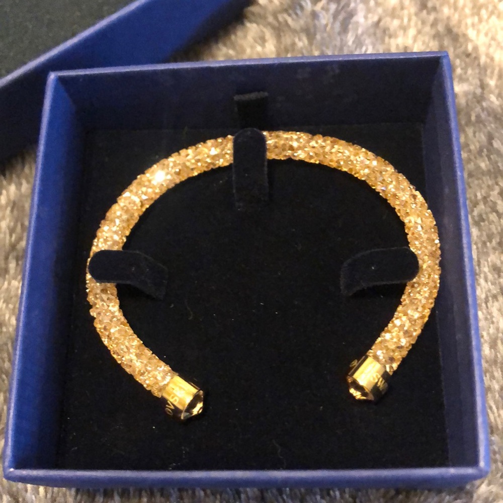 Swarovski Cuff Bracelet Crystaldust Gold Plated